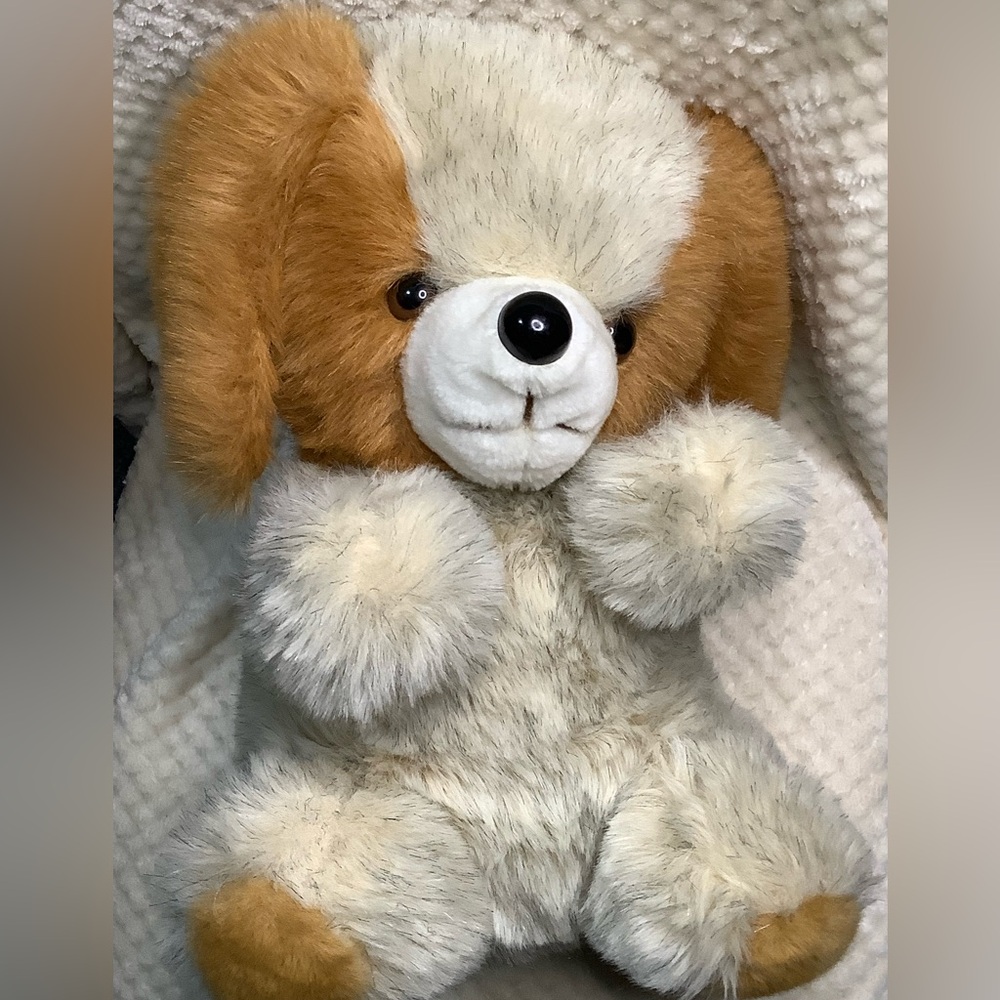 Vintage Unbranded Plush Sitting Puppy Dog Stuffed Animal Toy